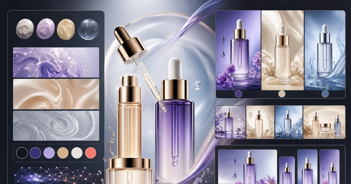 AI Cosmetics Produktfotografie für Beauty-Marken